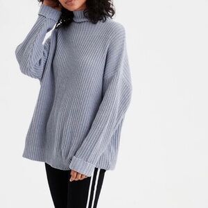 American Eagle Slouchy Ribbed Knit Pastel Purple Lilac Periwinkle XS /S Oversize